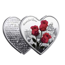 Heart Shaped Metal Coin Romantic Love Token Double‑Sided Design Valentine Anniversary Gift Keepsake
