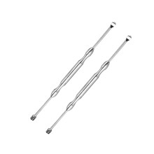 Ear Cleaning Tool Stainless Steel Spiral Ear Pick with Massage Head and Skidproof Ergonomic Grip