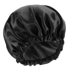 Waterproof Satin Shower Cap for Women, Double Lined Adjustable Large Size for All Hair Types