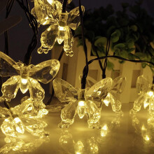 Solar String Lights Outdoor Waterproof Dragonfly Design with 8 Modes for Garden Yard Decor 5m 20LED Warm White