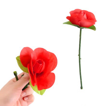 10PCS Magic Tricks Flower with Realistic Folding Rose Prop for Stage Closeup and Party Shows