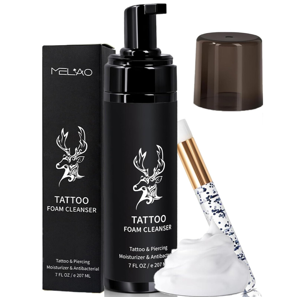 Black Tattoo Aftercare Soap With Gentle Healing Formula, Vegan Tattoo Cleaning Foam For Sensitive Skin