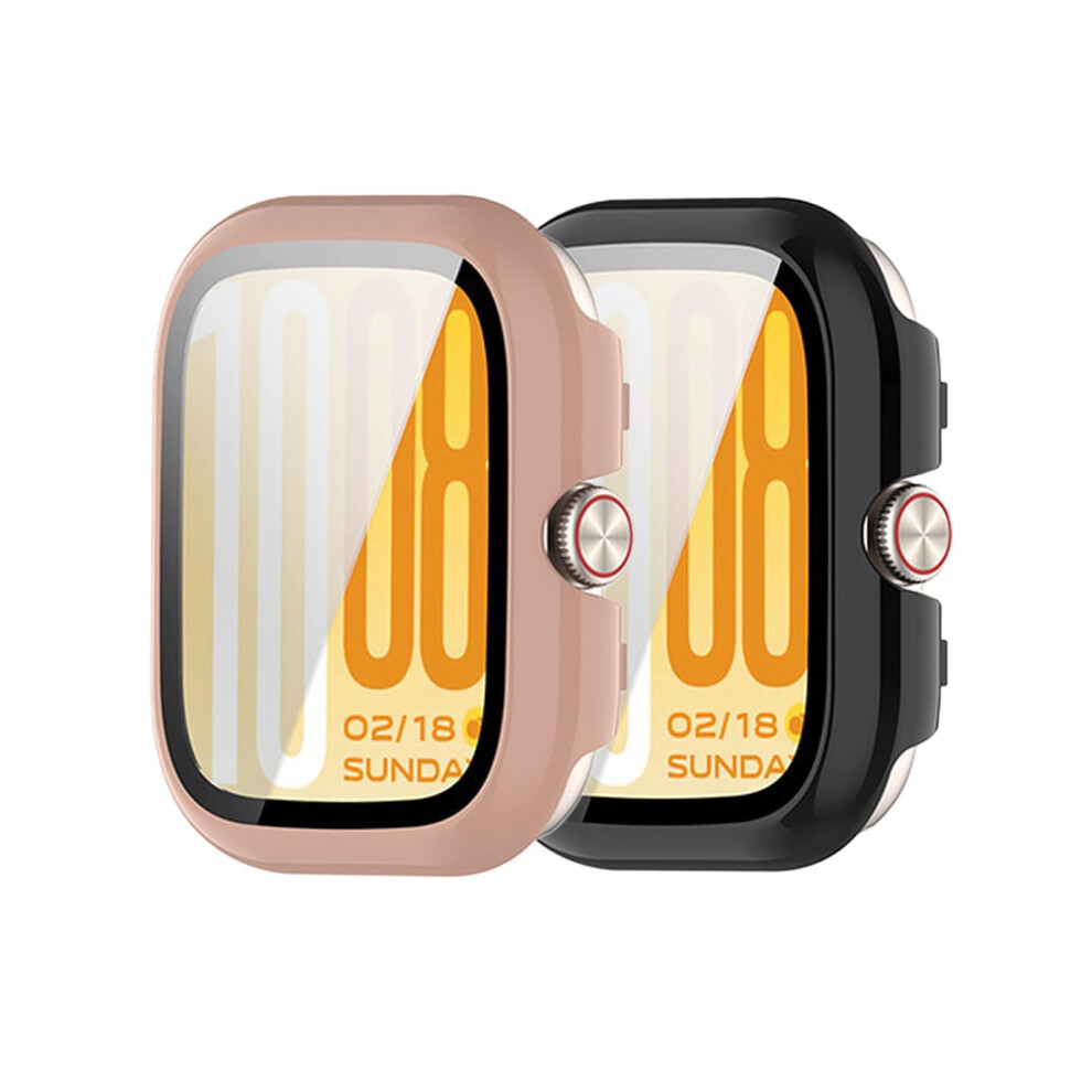 Case With Tempered Glass Screen Protector, Slim Shockproof Cover Black And Pink 2 Pack For Iqoo Watch Gt 2 Pink,Black 9070919044014