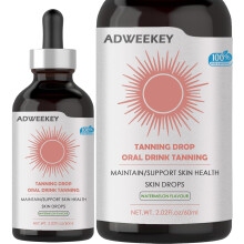 Sunless Tanning Drops Watermelon Flavor Vegan Oral Supplement for Glowing Even Skin 60ml