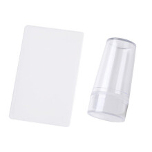 Nail Art Stamping Tool Transparent Silicone Stamper with Scraper for French Manicure