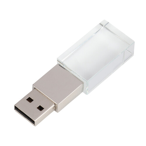 Μονάδα USB με φωτισμό LED, διαφανές κρύσταλλο, κομψή επιλογή δώρου, ανθεκτική 1