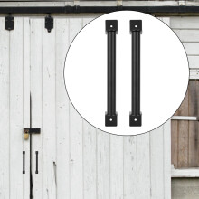 Strong Carbon Steel Barn Door Pull Handle for Sliding Door Closet - 300mm Black