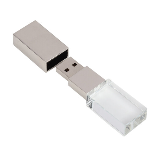 Μονάδα USB με φωτισμό LED, διαφανές κρύσταλλο, κομψή επιλογή δώρου, ανθεκτική