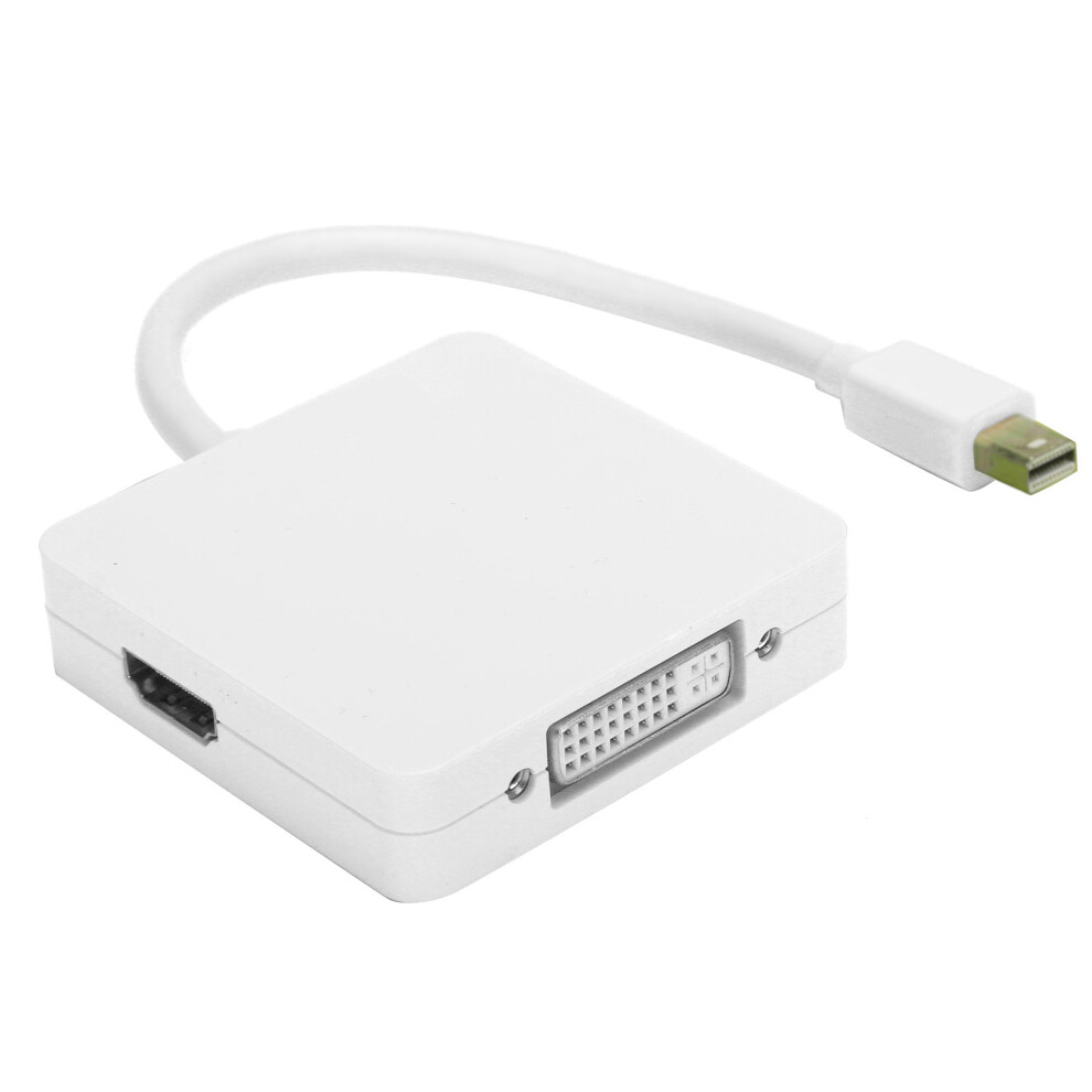 Plug And Play Mini Dp To Hdmi Vga Dvi Adapter 4K Resolution Support Thunderbolt Compatible Audio And Video Sync Plated Connectors Displayport Gold 9432746033454