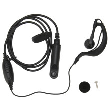 Flexible Design Walkie Talkie Earpiece G Shape Push To Talk Microphone Built In Line Mic Snugly Fit Ear Compatible With Motorola Radio Durable PU