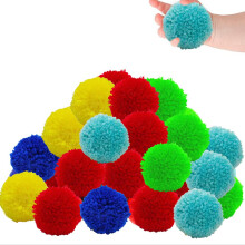 Plush Fluffy Pom Poms In Bright Shades, Extra Large Yarn Balls For Versatile Crafting And Child-Safe Play, Eco-Conscious Reusable Design That Sparks