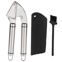 Dishwasher Safe Garlic Press Stainless Steel Rust Proof Heavy Duty Construction Ergonomic Design Professional Grade Garlic Mincer Kitchen Essentials