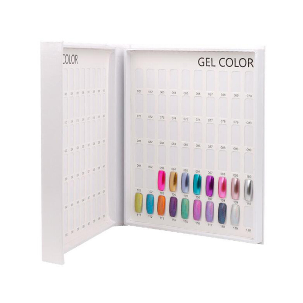 False Nail Tips Nail Art Display Book, Nail Gel Polish Color Chart with Hardcover, Nail Design Samples Showcase for Manicure & Pedicure, Professional