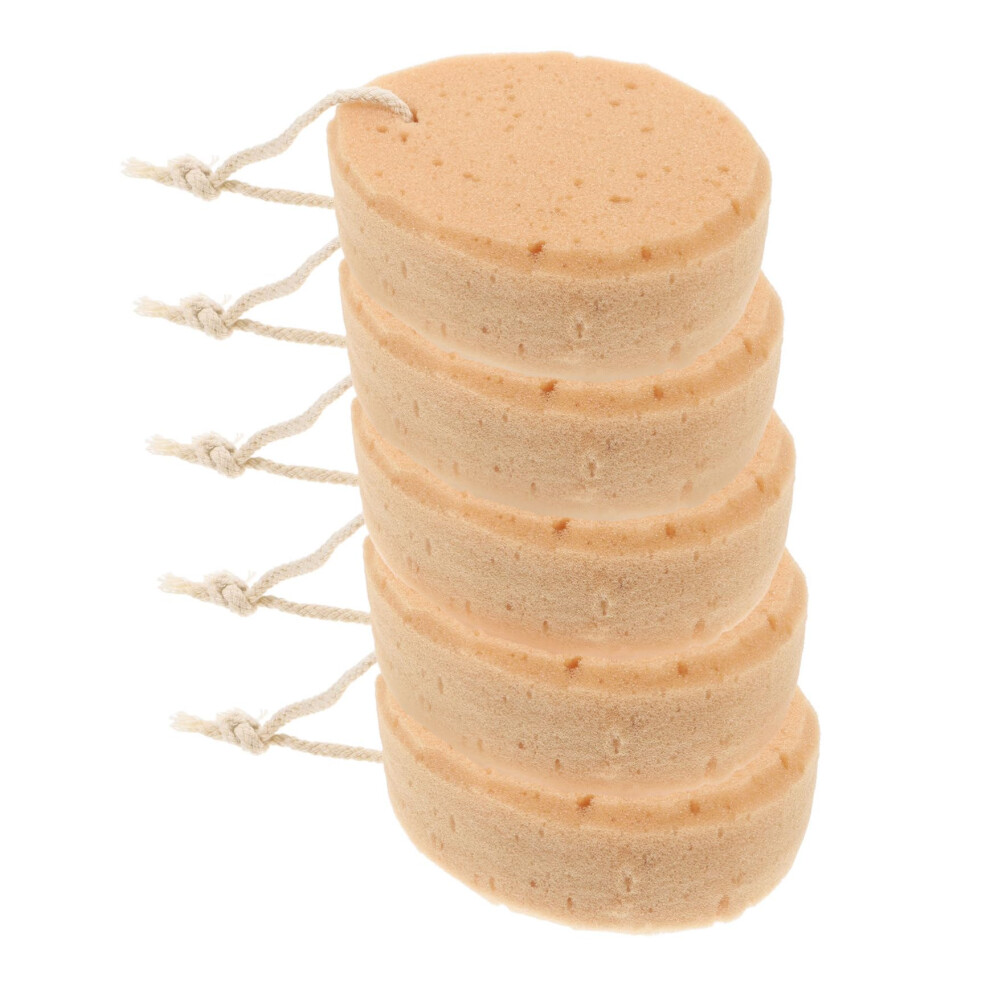 Brown Bath Sponge Set, Seaweed Cotton Honeycomb Design For Gentle Exfoliation And Rich Lather