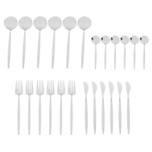 Langlebiges Besteckset aus Edelstahl, rostfrei, korrosionsbeständig, spülmaschinenfest, ergonomisches Design, luxuriös poliertes Hochglanz-Design