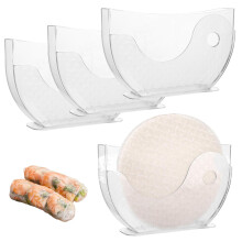 3 Pack Rice Paper Water Bowl for Spring Rolls with Two Section Convenience and Quick Dip Spin