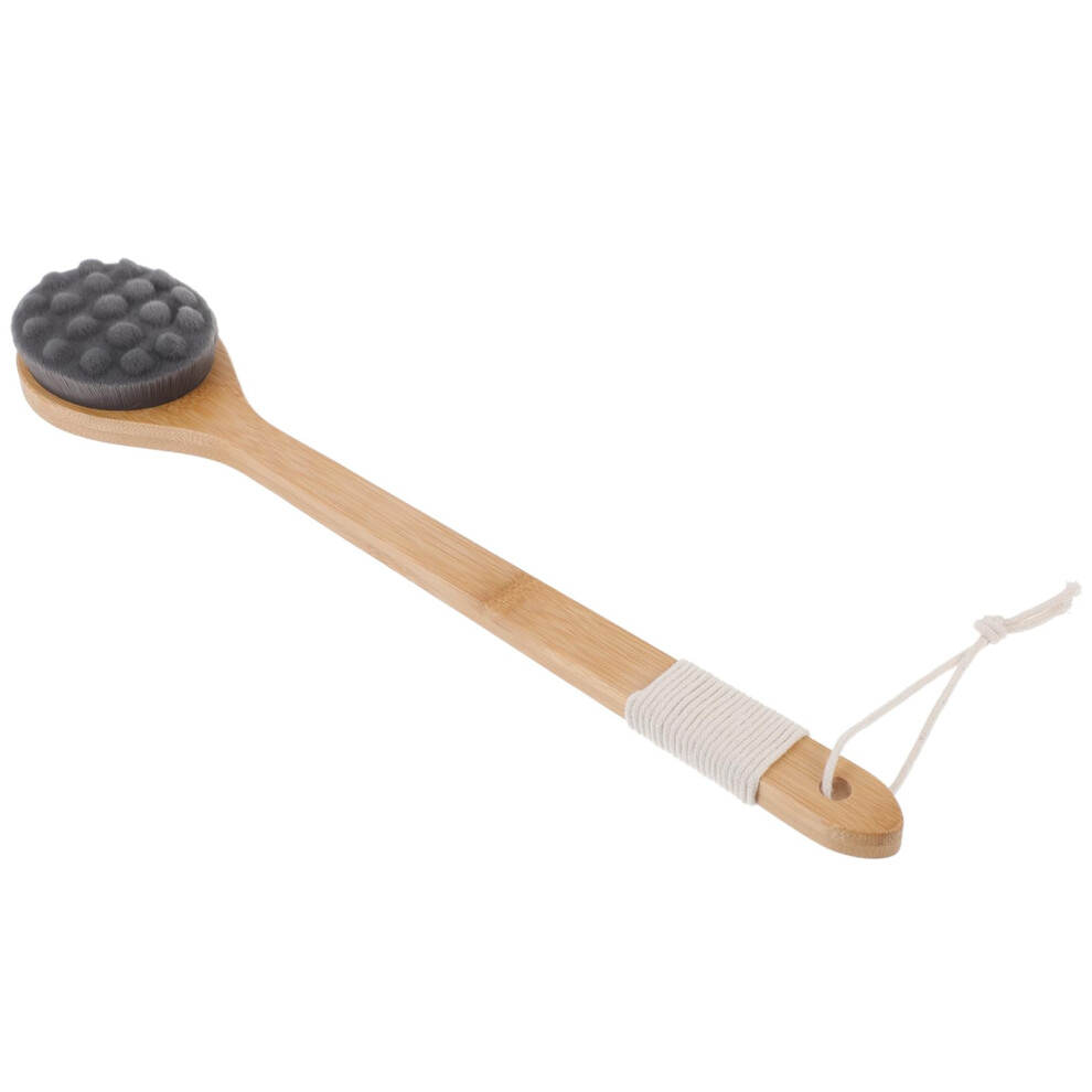 Bamboo Bath Brush with Long Handle Back Scrubber, Gentle Exfoliating Cat Claw Design for Shower