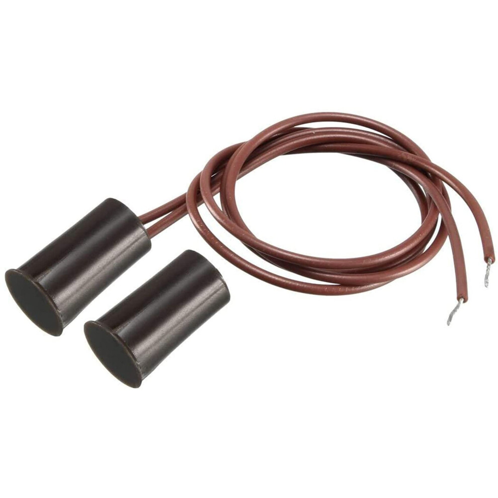 Rc33 Nc Recessed Wired Security Door Contact Sensor Magnetic Window Alarm Switch Brown 9455672968713