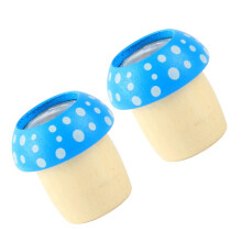 Wooden Mushroom Kaleidoscope Toy for Kids, Educational Visual Learning, Set of 2 Blue