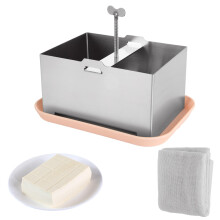 Stainless Steel Tofu Press and Paneer Maker with Drip Tray BPA Dishwasher Safe for Texture