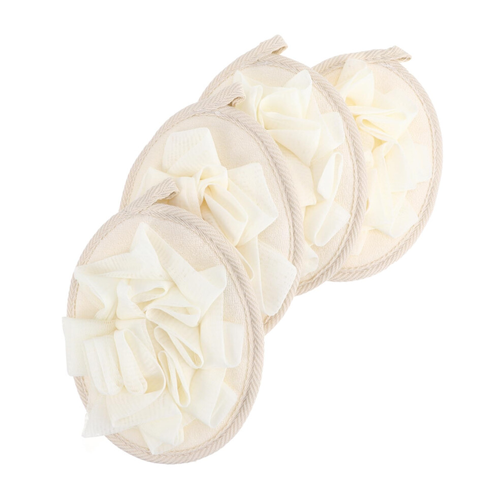 Shower Loofah with Lanyard 4 Pack Soft Mesh Bath Sponge for Gentle Exfoliation and Rich Lather
