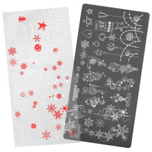 Christmas Nail Stamping Plate Snowflake and Deer Stencil for Winter Holiday Manicure Template