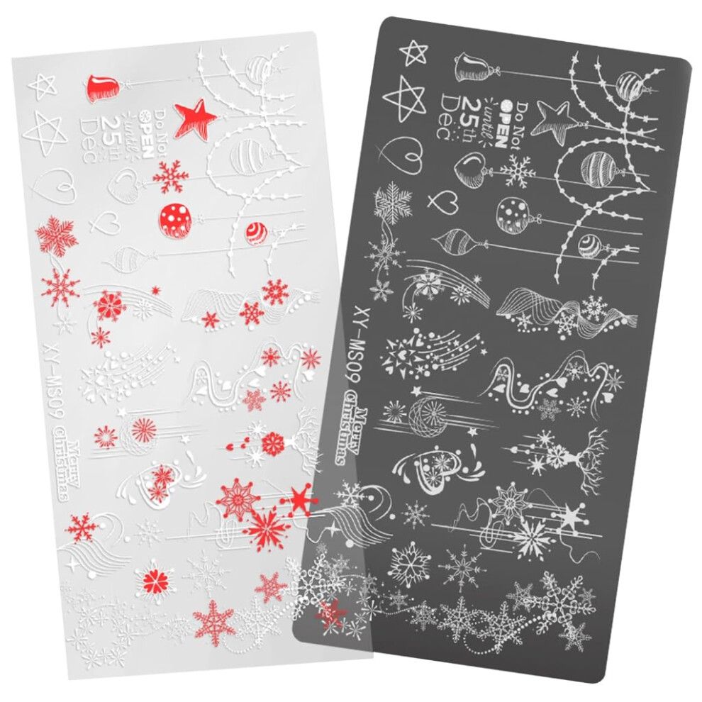 Christmas Nail Stamping Plate Snowflake and Deer Stencil for Winter Holiday Manicure Template