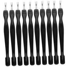 10pcs Metal Cuticle Pusher Set with Ergonomic AntiSlip Handle for Precise Nail Cuticle Removal
