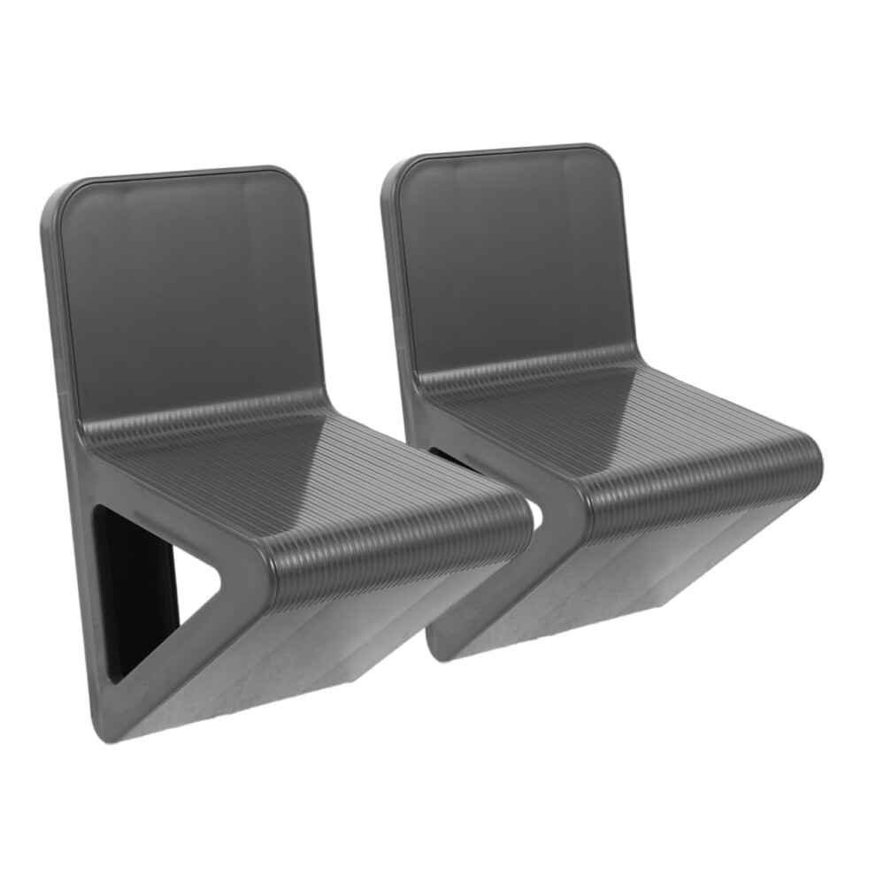 Dark/Grey 2Pcs Shower Foot Rest Nodrill Antislip Wall Mounted Stool For Shaving Legs, Pregnant Women And Seniors