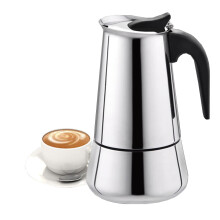 Stainless Steel Moka Pot 12 Cup Italian Stovetop Espresso Maker for Induction with EasyPour Spout