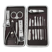 Manicure Pedicure Set Professional Stainless Steel Nail Grooming Kit with PU Leather Travel Case