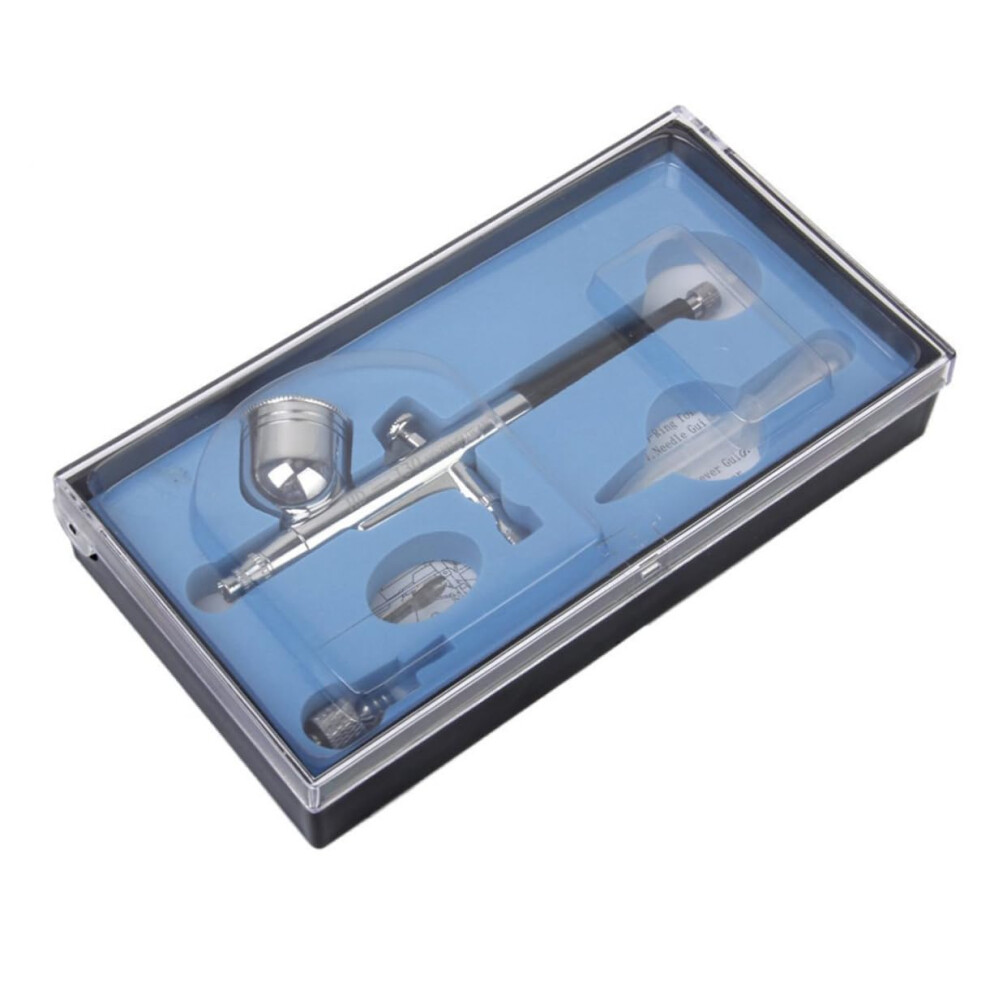 Airbrush Kit with 0.2mm Nozzle for Makeup, Nail Art, Tattoos and Precision Double Action Painting