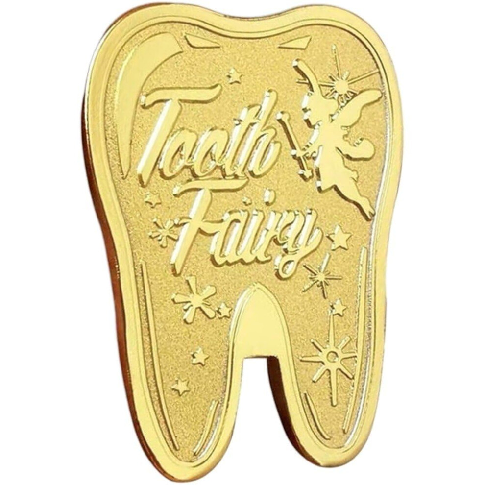 2Pcs Tooth Fairy Coins For Kids, Durable Iron Keepsake With Protective Gift Case Gold