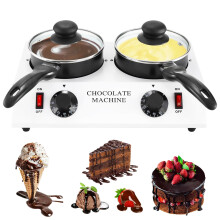 Chocolate Melting Pot with Dual Pots, 80W Electric Chocolate Tempering Machine Stainless Steel
