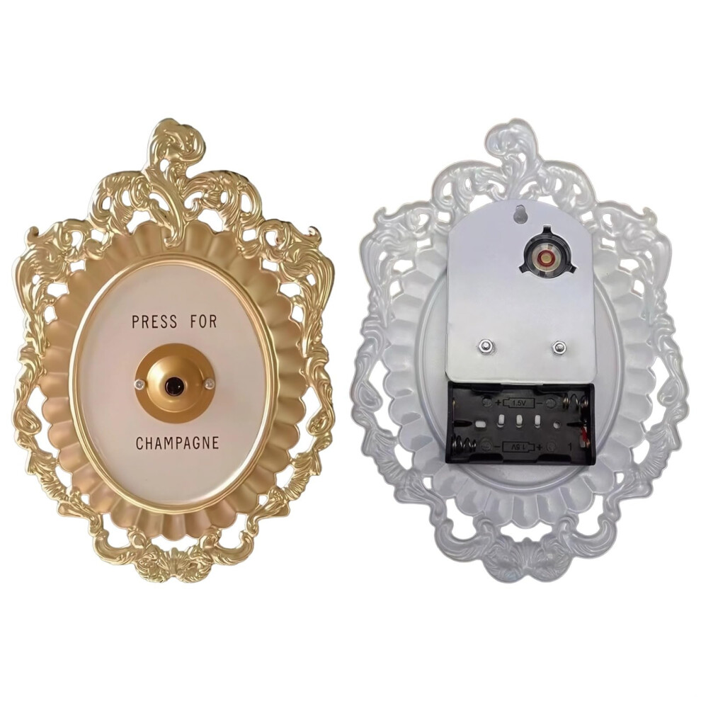 Vintage French Style Decorative Doorbell With Champagne Theme Gold Finish And Intricate Carvings 15Cm 9070919047886