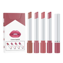 Matte Lipstick Set Long Lasting Waterproof Velvet Finish 4 Colors Compact Gift for Women