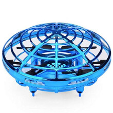 Flying UFO Toy with Hand Sensing Control and LED Lights, USB Rechargeable Mini Drone for Kids Blue