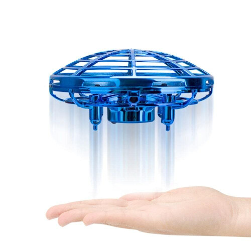 Hand Controlled Flying UFO Toy with GestureControlled Flight, LED Light Display and Smart Obstacle Detection  Blue 1