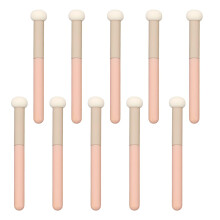 10 Pcs Makeup Sponge Brush Set with Handle, Soft Fluffy Concealer Applicator for Flawless Blending (Pink)