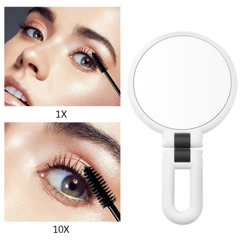 Lightweight And Compact Folding Makeup Mirror With Two-Sided Surface15X Magnification And Adjustable Handle For Versatile Beauty Care 1