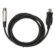 XLR-USB-sovitinkaapelimuunnin, plug and play, ajuria ei tarvita, foliosuojaus, metallipunossuoja, kohinaton esitys studiokaraokeen