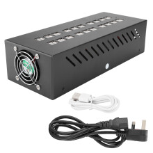Stazione di ricarica USB industriale con 40 porte, custodia in lega di alluminio, caricatore multi-dispositivo con sistema di sicurezza intelligente,