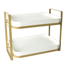 Versatile Storage Solution Double Layer Tier Cup Drying Rack with Tightly Integrated Lid Usage Scene Adaptable for Kitchen Bathroom and Office