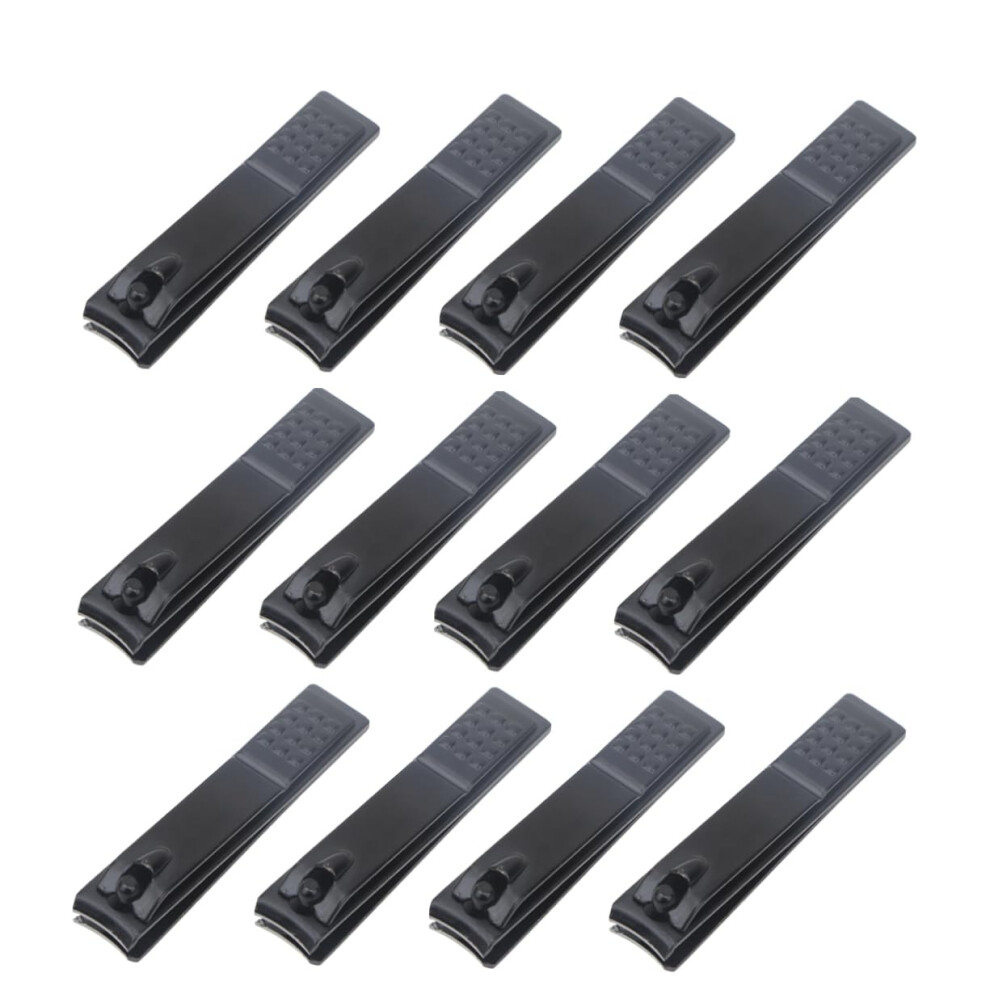 Carbon Steel Nail Clippers 12pcs Set with Sharp Precision Blades and Ergonomic Grip for Thick Nails