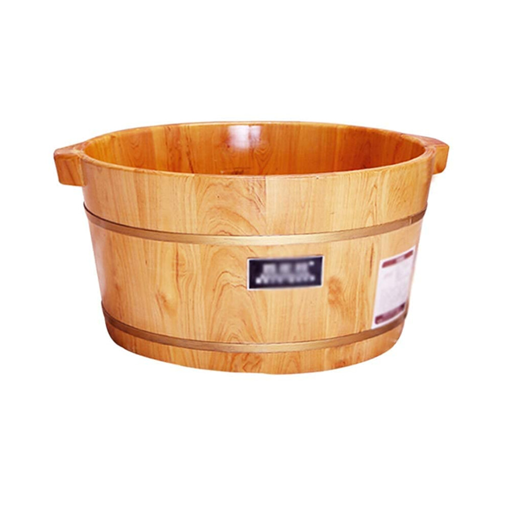 Wooden Foot Bath Bucket for Spa and Home with Heat Therapy, Round Soaking Tub for Relaxation