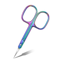 Cuticle Scissors with Curved Blade, Extra Fine Precision for Manicure Pedicure Nail Art Gen2 Color