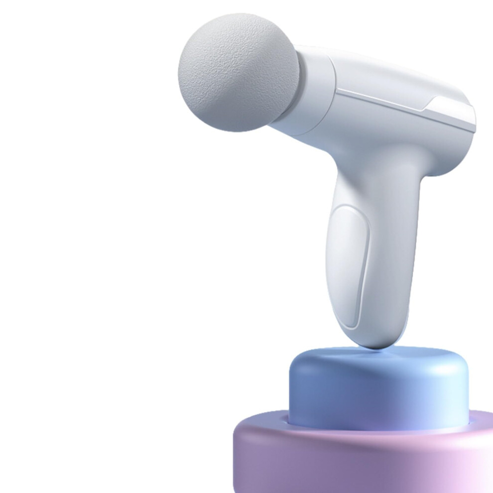 White Mini Deep Tissue Massage Gun For Neck And Back Pain Relief, Usbc Quiet Percussion Massager