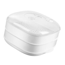 Microwave Food Steamer Double Layer with Vent Lid for Rice Vegetables Dumplings and Buns