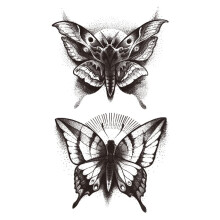 7 Sheets Waterproof Temporary Tattoos Butterfly Mermaid Designs for Adults and Kids Party