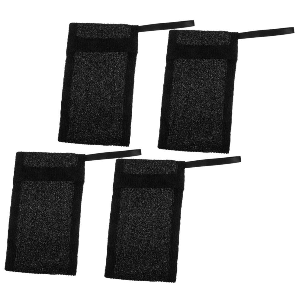 4pcs Exfoliating Mesh Soap Saver Bags with Drawstring for Rich Lather and Gentle Skin Cleansing